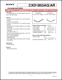 datasheet for CXD1803AQ by Sony Semiconductor