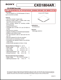 datasheet for CXD1804AR by Sony Semiconductor