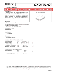 datasheet for CXD1807Q by Sony Semiconductor