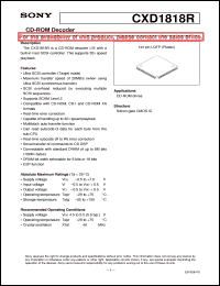 datasheet for CXD1818R by Sony Semiconductor