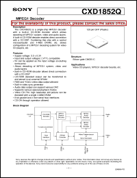 datasheet for CXD1852Q by Sony Semiconductor