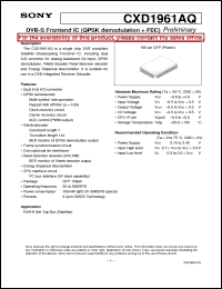 datasheet for CXD1961AQ by Sony Semiconductor