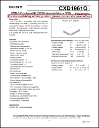 datasheet for CXD1961Q by Sony Semiconductor