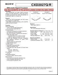 datasheet for CXD2027R by Sony Semiconductor