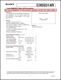 datasheet for CXD2314R by Sony Semiconductor