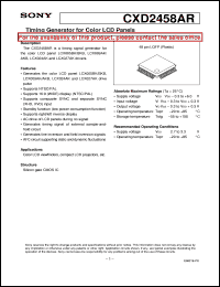 datasheet for CXD2458AR by Sony Semiconductor