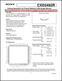 datasheet for CXD2492R by Sony Semiconductor