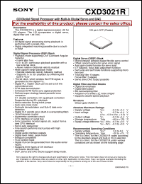 datasheet for CXD3021R by Sony Semiconductor