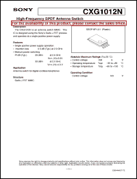 datasheet for CXG1012N by Sony Semiconductor