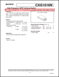 datasheet for CXG1016N by Sony Semiconductor