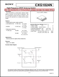 datasheet for CXG1024N by Sony Semiconductor