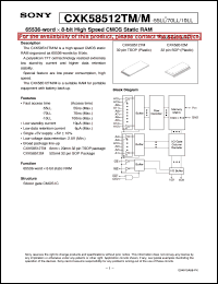 datasheet for CXK58512TM by Sony Semiconductor