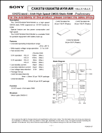 datasheet for CXK5T81000ATM by Sony Semiconductor