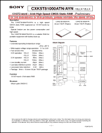 datasheet for CXK5T81000AYN-10LLX by Sony Semiconductor