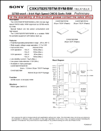 datasheet for CXK5T8257BTM by Sony Semiconductor