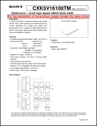 datasheet for CXK5V16100TM-10LLX by Sony Semiconductor