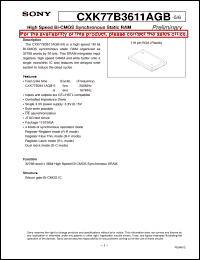 datasheet for CXK77B3611AGB-5 by Sony Semiconductor