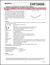 datasheet for CXP1042Q by Sony Semiconductor