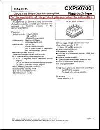 datasheet for CXP50700 by Sony Semiconductor