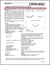 datasheet for CXP912032 by Sony Semiconductor