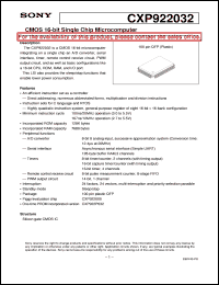 datasheet for CXP922032 by Sony Semiconductor