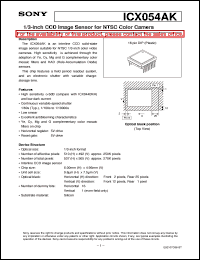 datasheet for ICX054AK by Sony Semiconductor