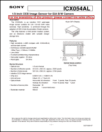 datasheet for ICX054AL by Sony Semiconductor