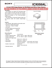 datasheet for ICX058AL by Sony Semiconductor