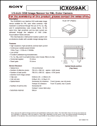 datasheet for ICX059AK by Sony Semiconductor