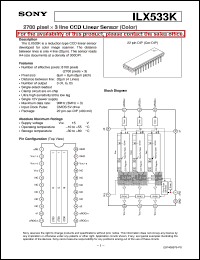 datasheet for ILX533K by Sony Semiconductor