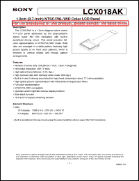 datasheet for LCX018AK by Sony Semiconductor
