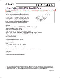 datasheet for LCX024AK by Sony Semiconductor