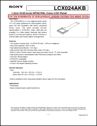 datasheet for LCX024AKB by Sony Semiconductor