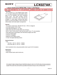 datasheet for LCX027AK by Sony Semiconductor