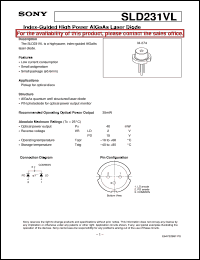 datasheet for SLD231VL by Sony Semiconductor