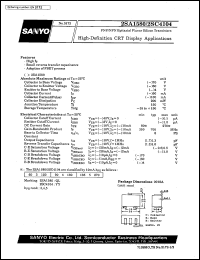 datasheet for 2SA1580 by SANYO Electric Co., Ltd.
