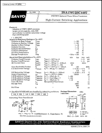 datasheet for 2SA1707 by SANYO Electric Co., Ltd.