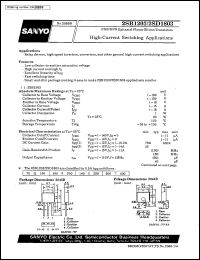 datasheet for 2SD1803 by SANYO Electric Co., Ltd.