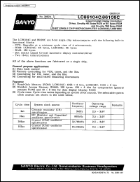 datasheet for LC86104C by SANYO Electric Co., Ltd.