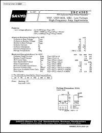 datasheet for 2SC4365 by SANYO Electric Co., Ltd.