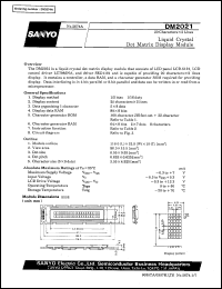 datasheet for DM2021 by SANYO Electric Co., Ltd.