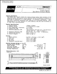 datasheet for DM4021 by SANYO Electric Co., Ltd.