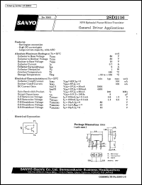 datasheet for 2SD2116 by SANYO Electric Co., Ltd.