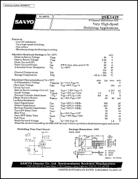 datasheet for 2SK1419 by SANYO Electric Co., Ltd.