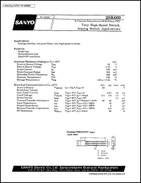 datasheet for 2SK669 by SANYO Electric Co., Ltd.