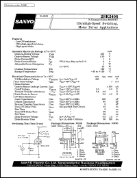 datasheet for 2SK2406 by SANYO Electric Co., Ltd.