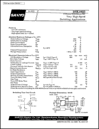 datasheet for 2SK1923 by SANYO Electric Co., Ltd.