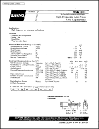 datasheet for 2SK1961 by SANYO Electric Co., Ltd.