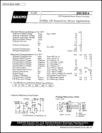 datasheet for 2SC2314 by SANYO Electric Co., Ltd.