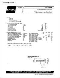datasheet for 2SK444 by SANYO Electric Co., Ltd.